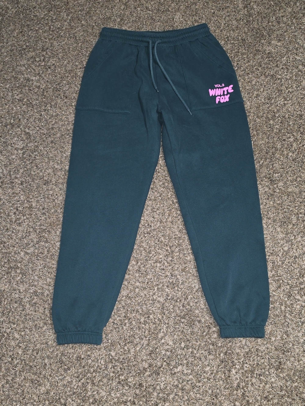 WHITEFOX Womens Medium Jogger Sweats! Dark Green And Pink!